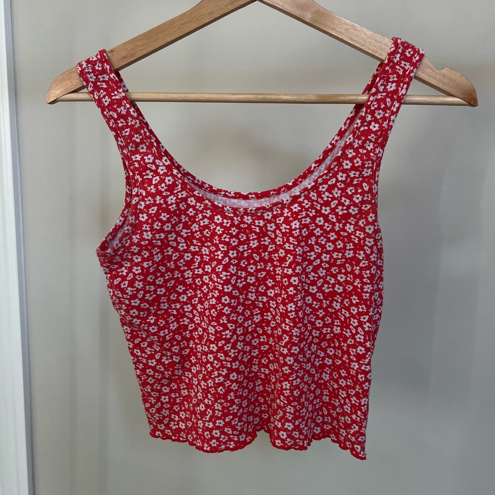 PacSun Red Floral Tank Top